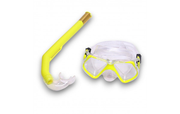 Набор для плавания взрослый Sportex маска+трубка (ПВХ) E41232 желтый 600_380