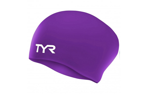 Шапочка для плавания TYR Long Hair Wrinkle-Free Silicone Cap LCSL-510 фиолетовый 600_380