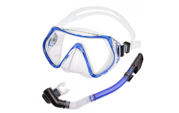 Набор для плавания взрослый Sportex маска+трубка (Силикон) E39234 синий 600_380