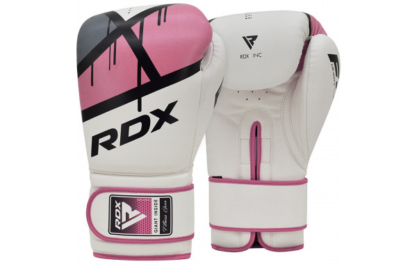 Перчатки тренировочные RDX BGR-F7P-8oz белый\розовый 600_380