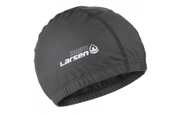 Шапочка плавательная Larsen Swim PU100 черный 600_380