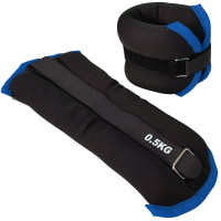 Утяжелители (2х0,5кг) Sportex ALT Sport нейлон, в сумке HKAW101-A черный с синей окантовкой