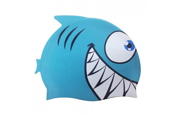 Шапочка для плавания Atemi FC205 рыбка, голубой 600_380