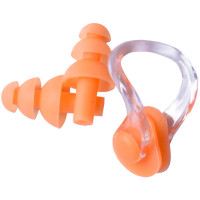 Набор для плавания в боксе, беруши и зажим для носа (оранжевый) Sportex E36867-5