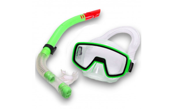 Набор для плавания детский Sportex маска+трубка (ПВХ) E41227 зеленый 600_380