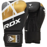 Перчатки тренировочные RDX BGR-F7BGL-8OZ черный\золотой