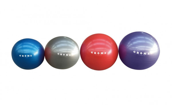 Гимнастический мяч (антивзрыв) Grome Fitness BL003-65 серебристый 600_380