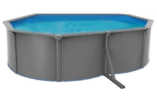 Морозоустойчивый бассейн Poolmagic Anthracite овальный 610x360x130 см комплект оборудования Premium 600_380