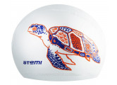Шапочка для плавания Atemi PU 305 тканевая с ПУ покрытием белая