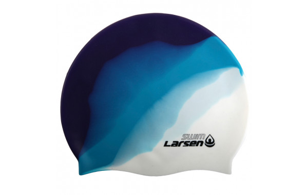 Шапочка плавательная Larsen MC34 белый\синий 600_380