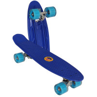 Скейтборд пластиковый 56x15cm, со свет. колесами Sportex E33098 синий (SK506)