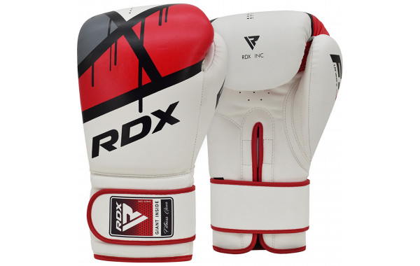 Перчатки тренировочные RDX BGR-F7R-16oz белый\красный 600_380