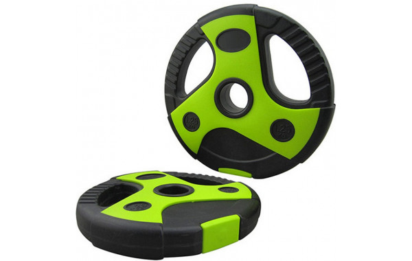Диск пластиковый, цемент, d26 мм Sportex, 2,5 кг CPL-200 черный с зелеными вставками 600_380