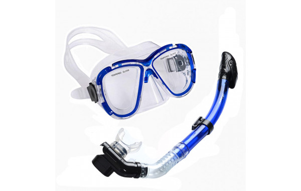 Набор для плавания взрослый Sportex маска+трубка (Силикон) E39239 синий 600_380
