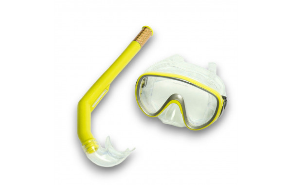 Набор для плавания взрослый Sportex маска+трубка (ПВХ) E41229 желтый 600_380