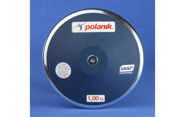 Диск соревновательный пластиковый 1 кг Polanik CPD11-1 Сертификат IAAF № I-11-0493 600_380