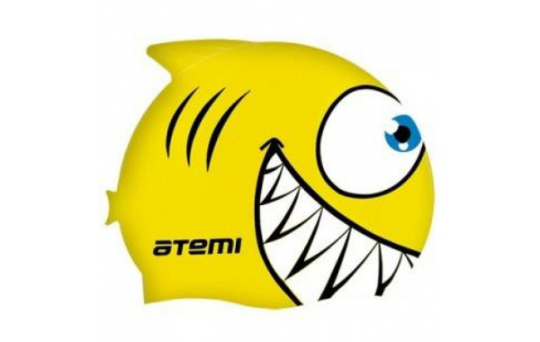 Шапочка для плавания Atemi FC201 силикон, рыбка желтый 600_380