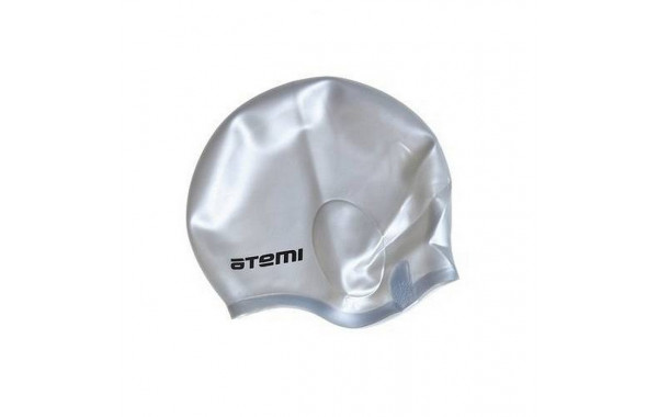 Шапочка для плавания Atemi силикон (c ушами), EC103 серебро 600_380