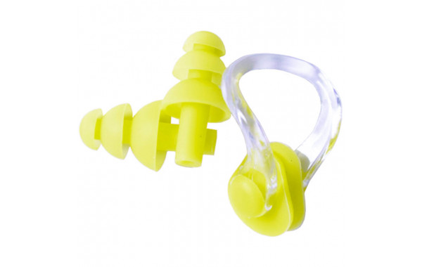Набор для плавания в боксе, беруши и зажим для носа (желтый) Sportex E36867-4 600_380
