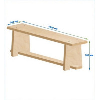 Скамейка гимнастическая 1500мм (фанерная) ножки фанера Dinamika
