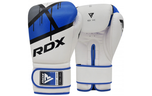 Перчатки тренировочные RDX BGR-F7U-16oz белый\синий 600_380