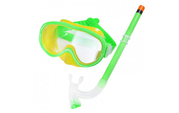 Набор для плавания маска+трубка Sportex E33114-2 зеленый, (ПВХ) 600_380