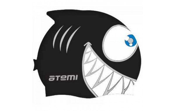 Шапочка для плавания Atemi FC202 рыбка, черный 600_380