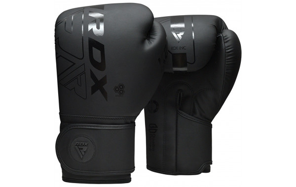 Перчатки тренировочные RDX F6 BGR-F6MB-6OZ черный матовый 600_380