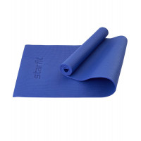 Коврик для йоги и фитнеса 183x61x0,8см Star Fit PVC FM-101 темно-синий