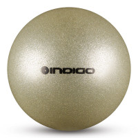Мяч для художественной гимнастики d19см Indigo ПВХ IN118-SIL серебристый металлик с блестками
