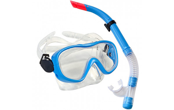 Набор для плавания маска+трубка Sportex E33109-1 синий, (ПВХ) 600_380
