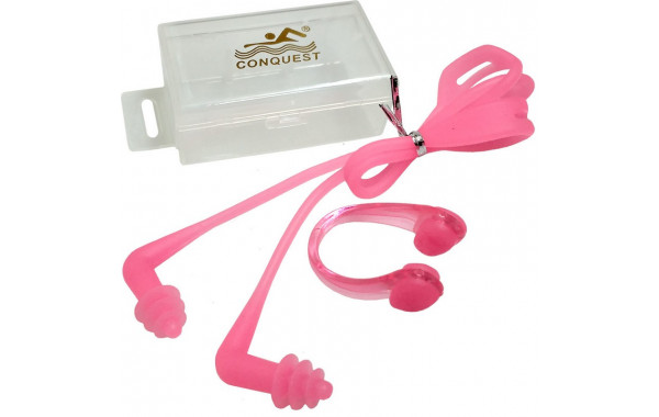 Комплект для плавания беруши и зажим для носа Sportex C33555-2 розовые 600_380