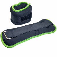 Утяжелители Sportex ALT Sport (2х1,5кг), нейлон, в сумке HKAW104-1 черный с зеленой окантовкой