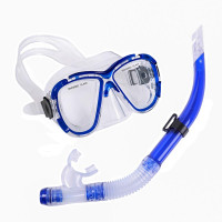 Набор для плавания взрослый Sportex маска+трубка (ПВХ) E39228 синий