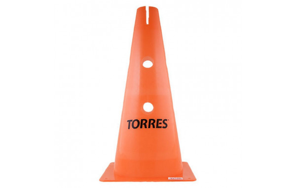 Конус тренировочный Torres h38 см, с отверстиями для штанги TR1010 оранжевый 600_380