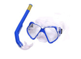 Набор для плавания взрослый Sportex маска+трубка (ПВХ) E41231 синий