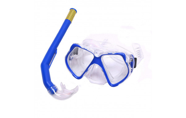 Набор для плавания взрослый Sportex маска+трубка (ПВХ) E41231 синий 600_380