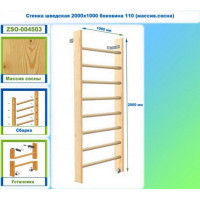 Стенка шведская 2000х1000 боковина 110 (массив.сосна) Dinamika ZSO-004503