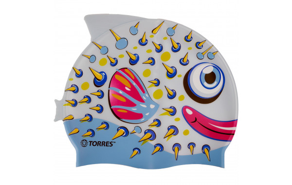 Шапочка для плавания детская Torres Junior, силикон SW-12206BF серо-голубой 600_380