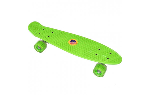 Скейтборд пластиковый 56x15cm, со свет. колесами Sportex E33095 зеленый (SK503) 600_380