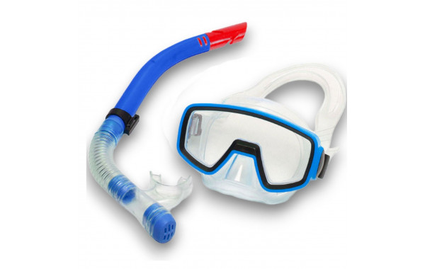 Набор для плавания детский Sportex маска+трубка (ПВХ) E41225 синий 600_380