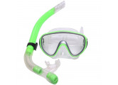 Набор для плавания маска+трубка Sportex E33110-2 зеленый, (ПВХ)