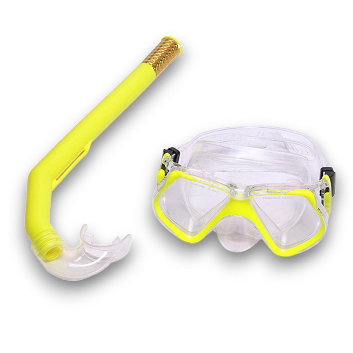 Набор для плавания взрослый Sportex маска+трубка (ПВХ) E41232 желтый 1200_1200