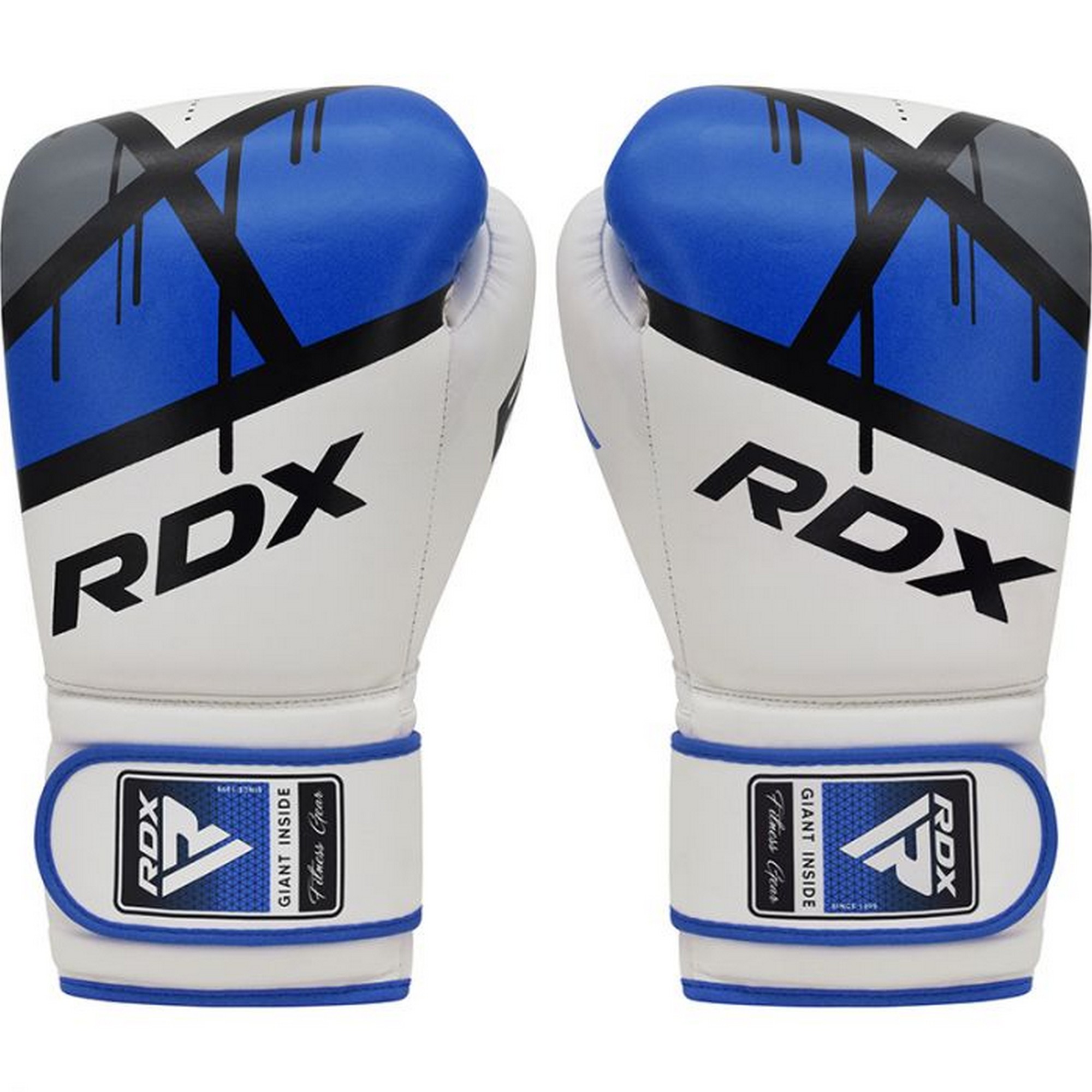 Перчатки тренировочные RDX BGR-F7U-12oz белый\синий 2000_2000