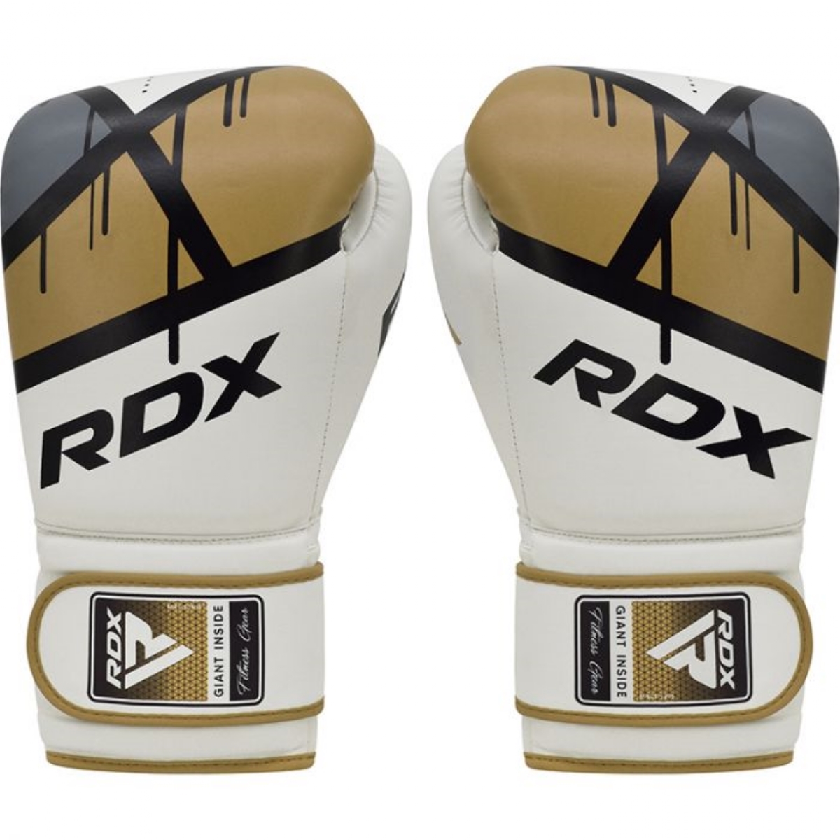 Перчатки тренировочные RDX F7 BGR-F7GL-10oz белый\золотой 1200_1200