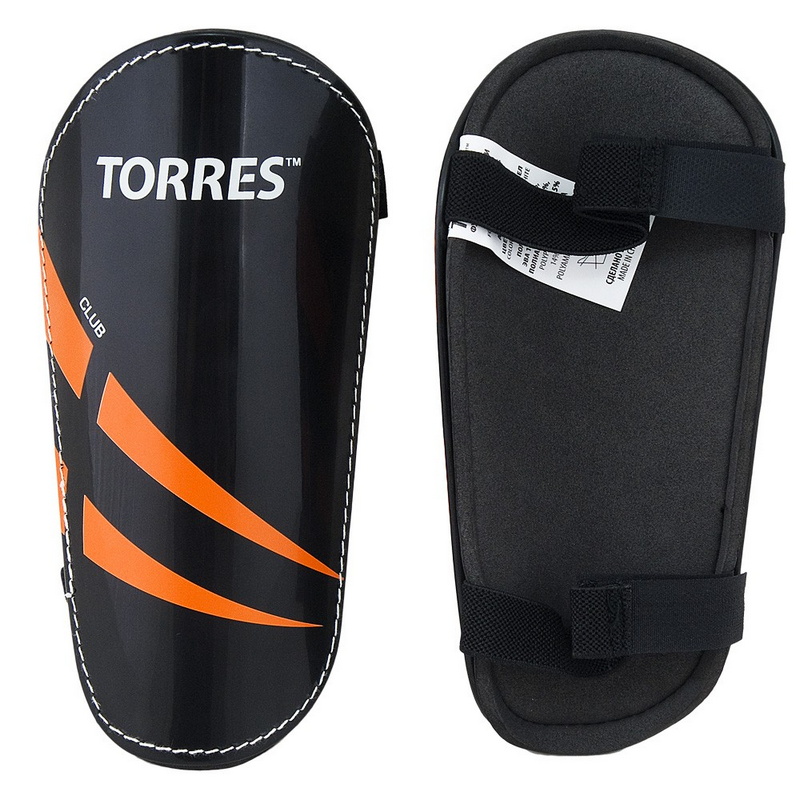 Щитки тренировочные Torres Club FS1607M черно-оранжево-белый 800_800
