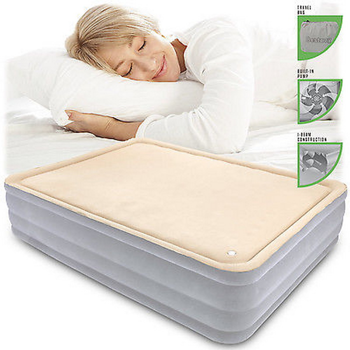 Надувная кровать Bestway FoamTop Comfort Raised Airbed(Queen) 203х152х46см со встр насосом,мягкий верх 67486 700_700