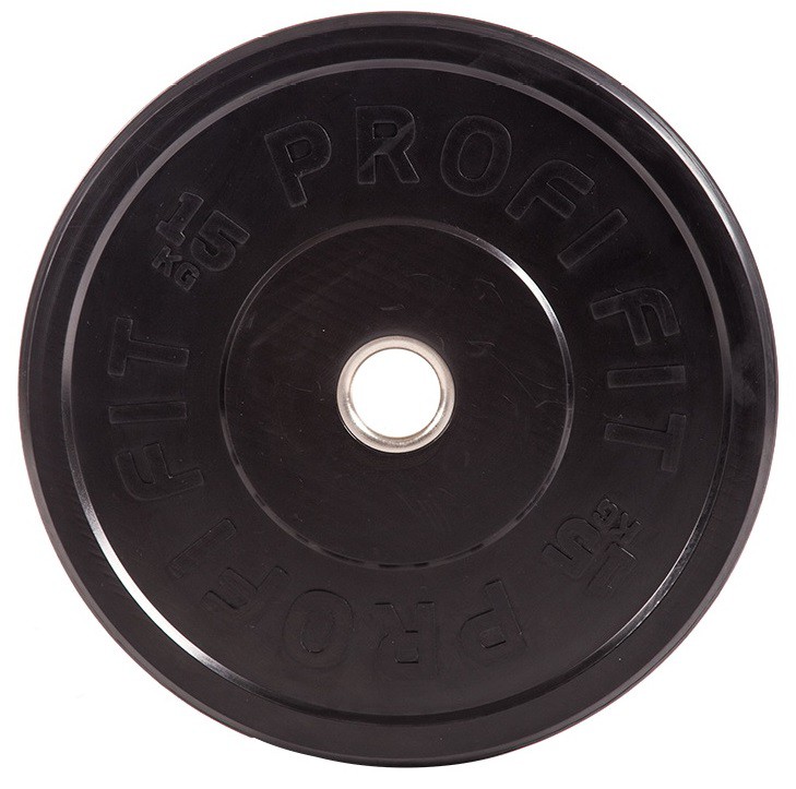 Диск для штанги каучуковый, черный, d51 15кг Profi-Fit 729_723