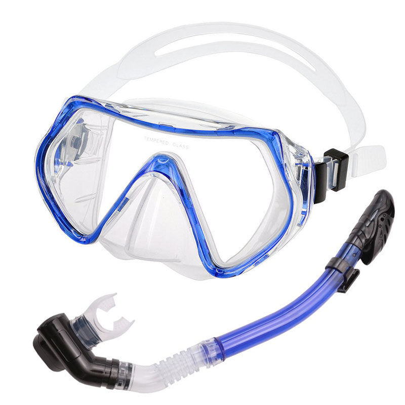 Набор для плавания взрослый Sportex маска+трубка (Силикон) E39234 синий 800_800