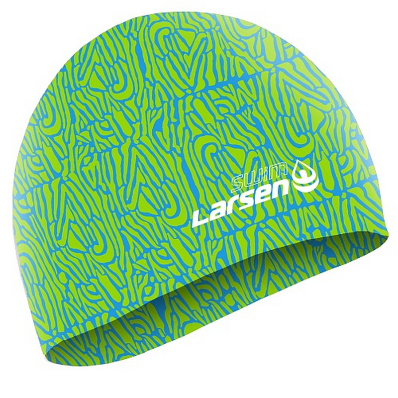 Шапочка плавательная Larsen SC зеленый\синий 800_800